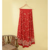 Sanskriti vintage Red Long Skirt 100% Pure Silk Hand Beaded Unstitched Lehenga