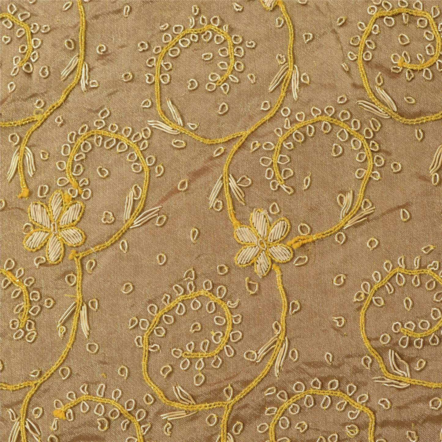 Sanskriti Vintage Long Skirt 100% Pure Tissue Silk Handmade Unstitched Lehenga