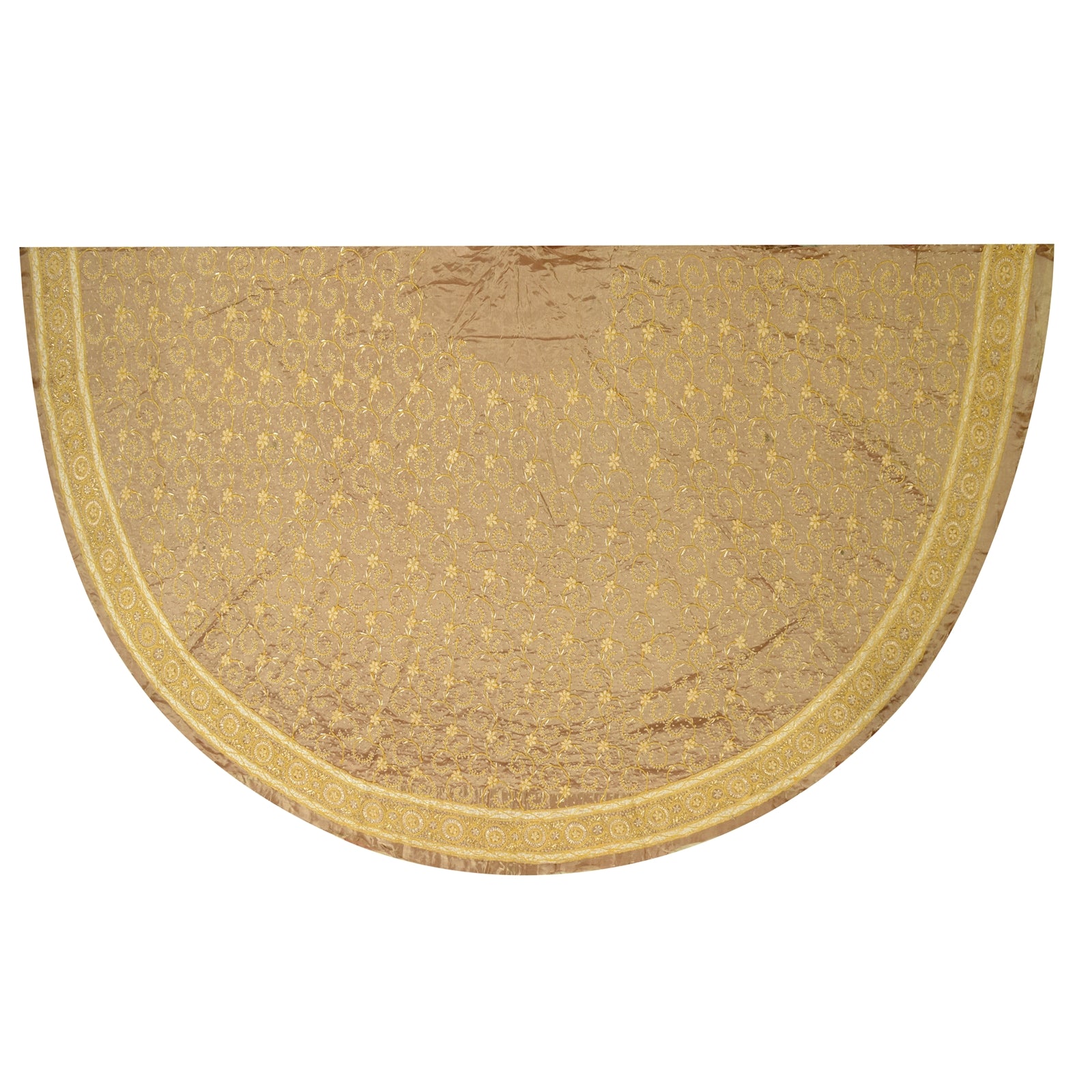 Sanskriti Vintage Long Skirt 100% Pure Tissue Silk Handmade Unstitched Lehenga