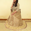 Sanskriti Vintage Long Skirt 100% Pure Tissue Silk Handmade Unstitched Lehenga