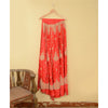 Sanskriti Vintage Red Long Skirt Pure Satin Silk Hand Beaded Unstitched Lehenga