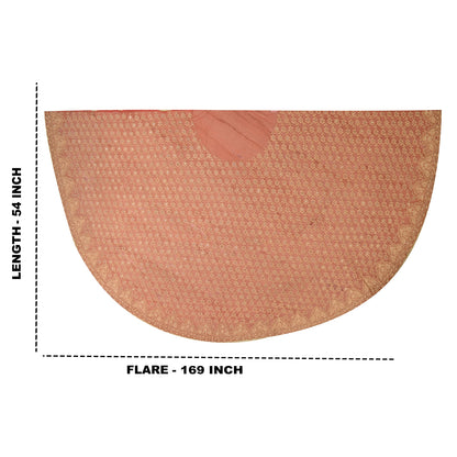 Sanskriti Vintage Red Long Skirt Net Mesh Hand Beaded Unstitched Zardozi Lehenga