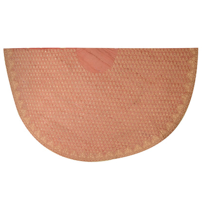 Sanskriti Vintage Red Net Mesh Skirt Unstitched Hand Beaded Zardozi Bollywood