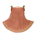 Sanskriti Vintage Red Net Mesh Skirt Unstitched Hand Beaded Zardozi Bollywood