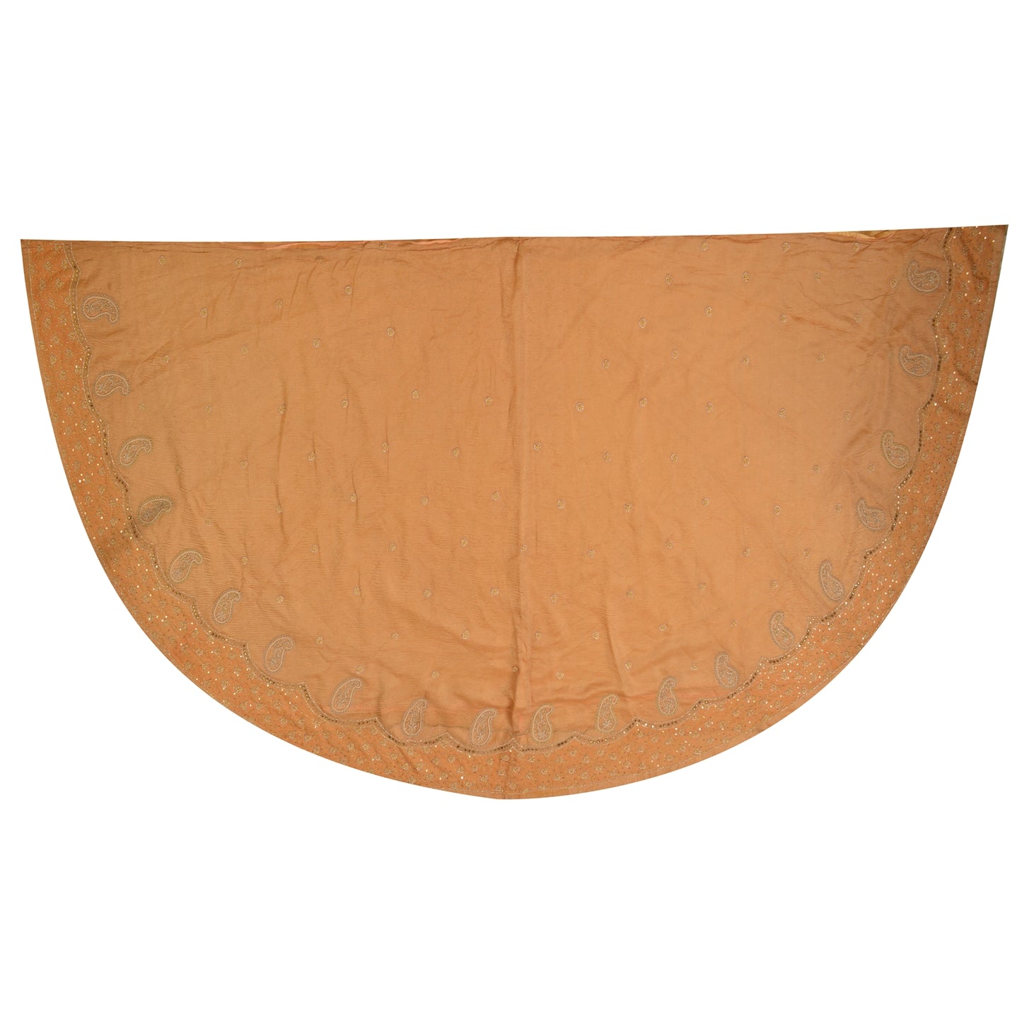 Sanskriti Vintage Long Skirt Pure Tissue Silk Hand Beaded Unstitched Lehenga