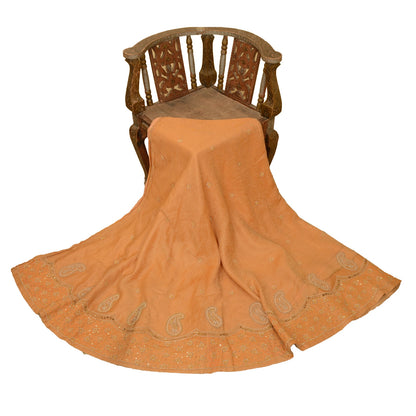 Sanskriti Vintage Long Skirt Pure Tissue Silk Hand Beaded Unstitched Lehenga