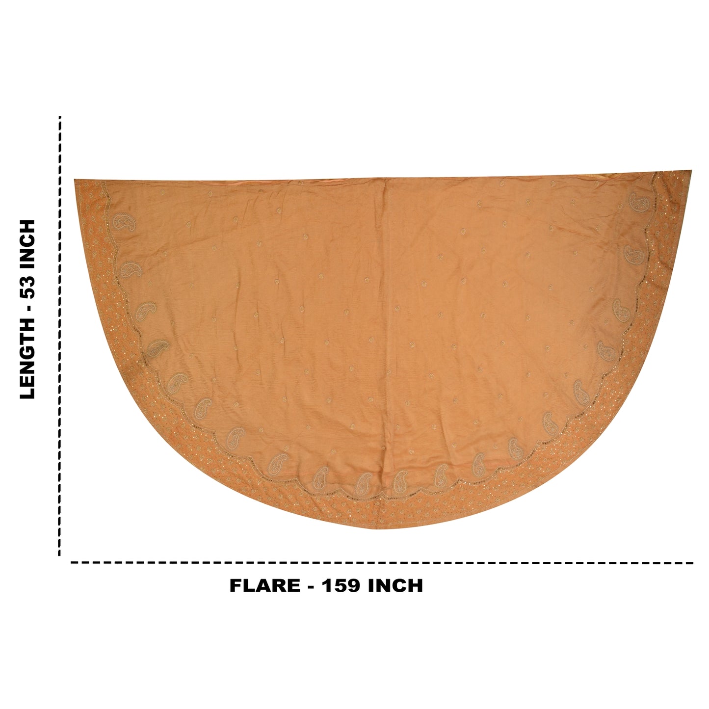 Sanskriti Vintage Long Skirt Pure Tissue Silk Hand Beaded Unstitched Lehenga