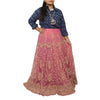 Sanskriti Vintage Long Skirt Pink Hand Beaded Stitched Party/Bollywood Lehenga