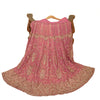 Sanskriti Vintage Long Skirt Pink Hand Beaded Stitched Party/Bollywood Lehenga