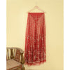 Sanskriti vintage Red Long Skirt Net Mesh Hand Beaded Unstitched Zari Lehenga