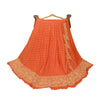 Sanskriti Vintage Orange 100% Pure Silk Long Skirt Unstitched Hand Beaded Zari Zardozi Wedding