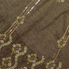 Sanskriti Vintage Golden Purple Art Silk Skirt Unstitched Hand Beaded Sequins