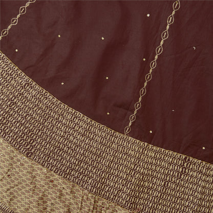 Sanskriti Vintage Purple Long Skirt Pure Silk Hand Beaded Unstitched Lehenga