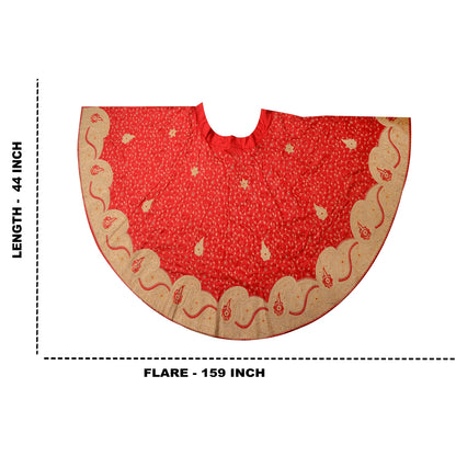 Sanskriti Vintage Long Skirt Pure Satin Silk Handmade Stitched Ethnic Lehenga