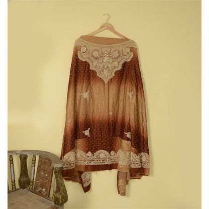 Sanskriti Vintage Long Skirt Pure Silk Hand Beaded Unstitched Zardozi Lehenga