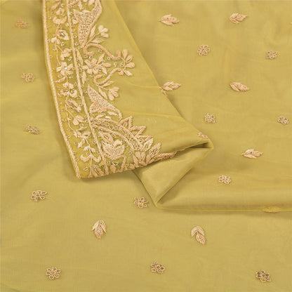 Sanskriti Vintage Long Wedding Skirt Pure Silk Green Handmade Stitched Lehenga