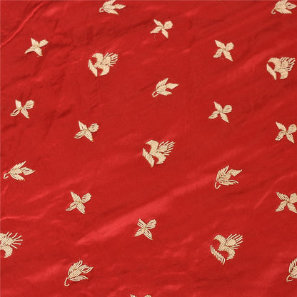 Sanskriti New Long Skirt Pure Satin Silk Red Handmade Unstitched Lehenga