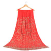 Sanskriti Vintage Long Skirt Pure Silk Red Handmade Unstitched Zardozi Lehenga