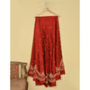 Sanskriti New Dark Red Long Skirt Pure Satin Silk Hand Beaded Lehenga/Fabric