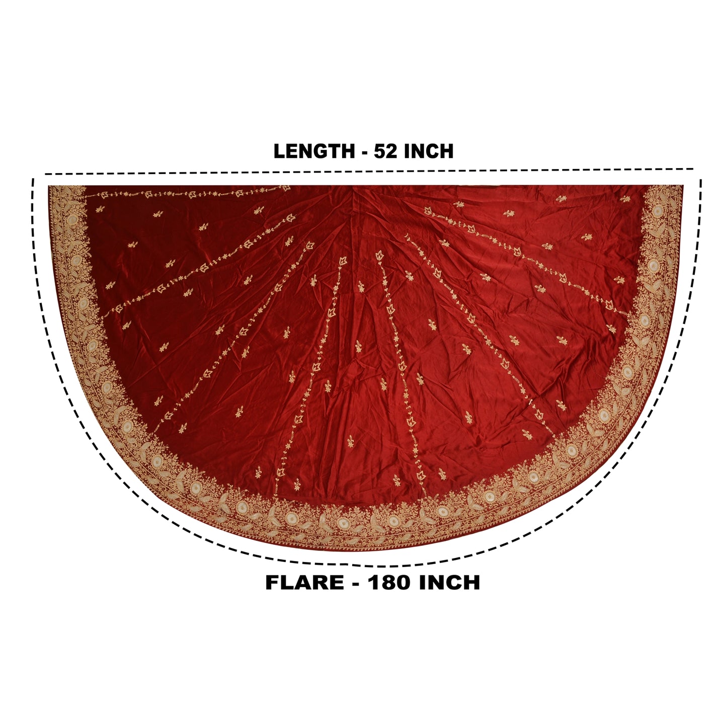 Sanskriti New Long Skirt Pure Satin Silk Hand Embroidered Unstitched Lehenga