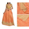 Sanskriti Vintage Long Wedding Skirt Pure Silk Handmade Stitched Woven Lehenga