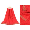 Sanskriti Vintage Red Long Skirt Pure Silk Hand Embroidered Unstitched Lehenga