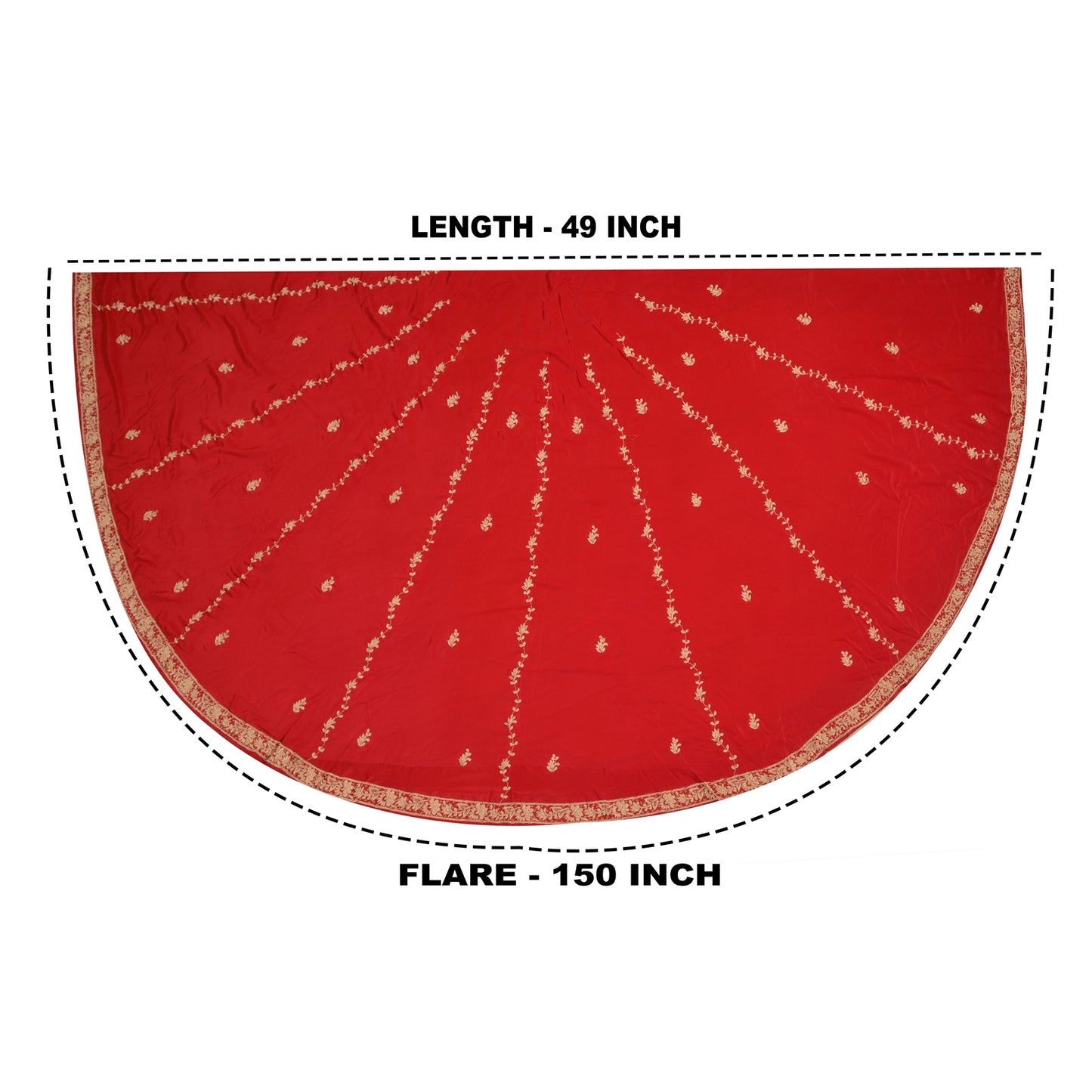 Sanskriti New Long Skirt Pure Satin Silk Handmade Zardozi Unstitched Lehenga