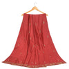 Sanskriti Vintage Long Skirt Pure Silk Dark Red Hand Beaded Unstitched Lehenga
