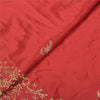 Sanskriti Vintage Long Skirt Pure Silk Dark Red Hand Beaded Unstitched Lehenga