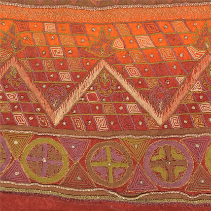 Sanskriti Vintage Partywear Long Skirt Pure Silk Hand Beaded Unstitched Lehenga