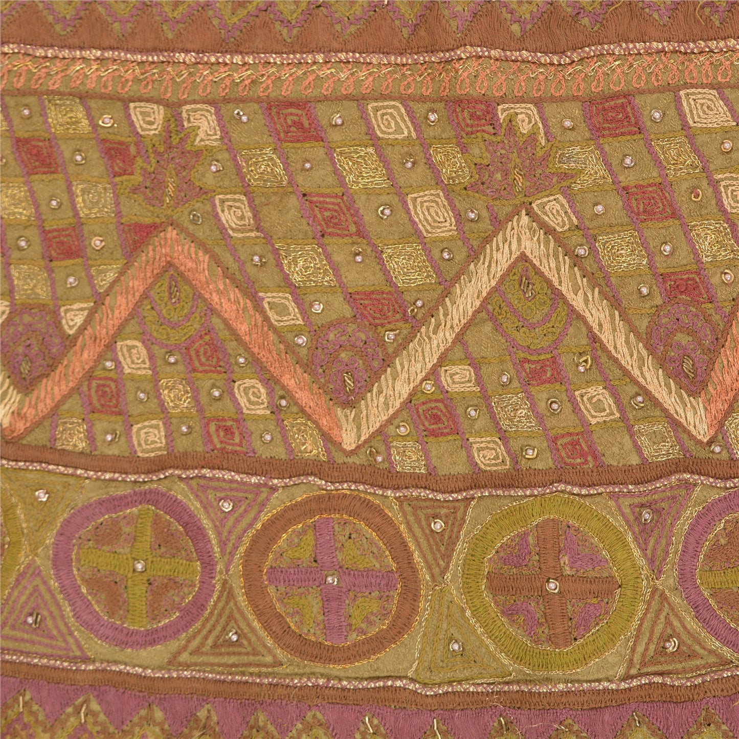 Sanskriti Vintage Partywear Long Skirt Pure Silk Hand Beaded Unstitched Lehenga