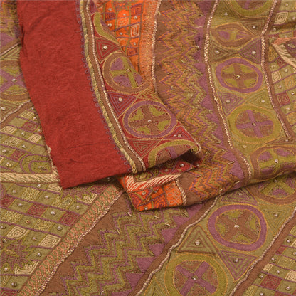 Sanskriti Vintage Partywear Long Skirt Pure Silk Hand Beaded Unstitched Lehenga