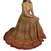 Sanskriti Vintage Partywear Long Skirt Pure Silk Hand Beaded Unstitched Lehenga