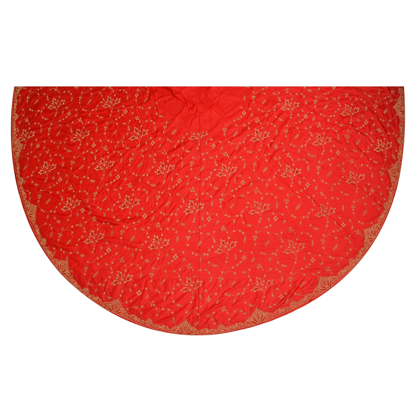 Sanskriti New Long Wedding Skirt Pure Satin Silk Handmade Unstitched Lehenga