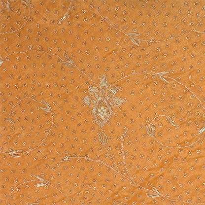 Sanskriti Vintage Golden Long Skirt Pure Tissue Silk Handmade Unstitched Lehenga