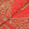 Sanskriti Vintage Red Long Skirt 100% Pure Silk Hand Beaded Unstitched Lehenga