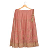 Sanskriti Vintage Long Skirt Net Mesh Pink Hand Bead Zari Dabka Stitched Lehenga