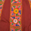 Sanskriti Vintage Red 100% Pure Cotton Skirt Stitched Handmade Kutch Work Gujrat