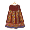 Sanskriti Vintage Red 100% Pure Cotton Skirt Stitched Handmade Kutch Work Gujrat