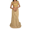 Sanskriti Vintage Bollywood Long Skirt Pure Silk Cream Handmade Stitched Lehenga