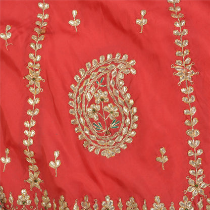 Sanskriti Vintage Wedding Long Skirt Pure Satin Silk Handmade Stitched Lehenga