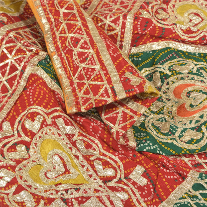 Sanskriti Vintage Long Skirt Pure Cotton Bandhani Printed Stitched Gota Lehenga