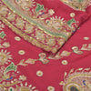 Sanskriti Vintage Rani Pink Pure Georgette Silk Skirt Unstitched Handmade Zardoz