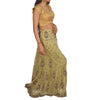 Sanskriti Vintage Long Skirt Net Golden Green Hand Bead Zardozi Stitched Lehenga