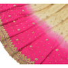 Sanskriti Vintage Long Skirt Net Mesh Pink/Ivory Hand Beaded Unstitched Lehenga