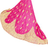 Sanskriti Vintage Long Skirt Pure Silk Hot Pink Hand Beaded Stitched Lehenga