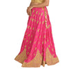 Sanskriti Vintage Long Skirt Pure Silk Hot Pink Hand Beaded Stitched Lehenga