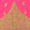 Sanskriti Vintage Long Skirt Pure Silk Hot Pink Hand Beaded Stitched Lehenga