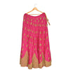 Sanskriti Vintage Long Skirt Pure Silk Hot Pink Hand Beaded Stitched Lehenga