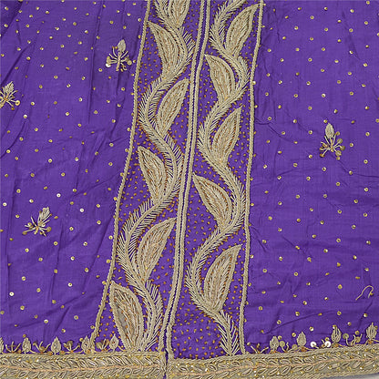 Sanskriti Vintage Purple Skirt Pure Satin Silk Hand Beaded Stitched Lehenga